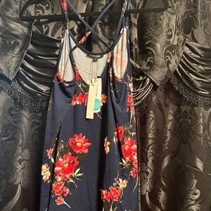 Floral Print Basima back detail knot top size Large